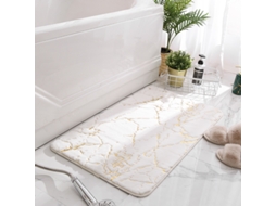 Tapete de Banho LUUCOZK Antiderrapantes Absorventes Secagem Rápida Poliéster Branco (60x90cm)