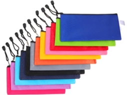 Conjunto de 12 Sacolas com Zíper para Material Escolar, Organizador Mesa Armazenamento e Viagem 23,50 X 11,50