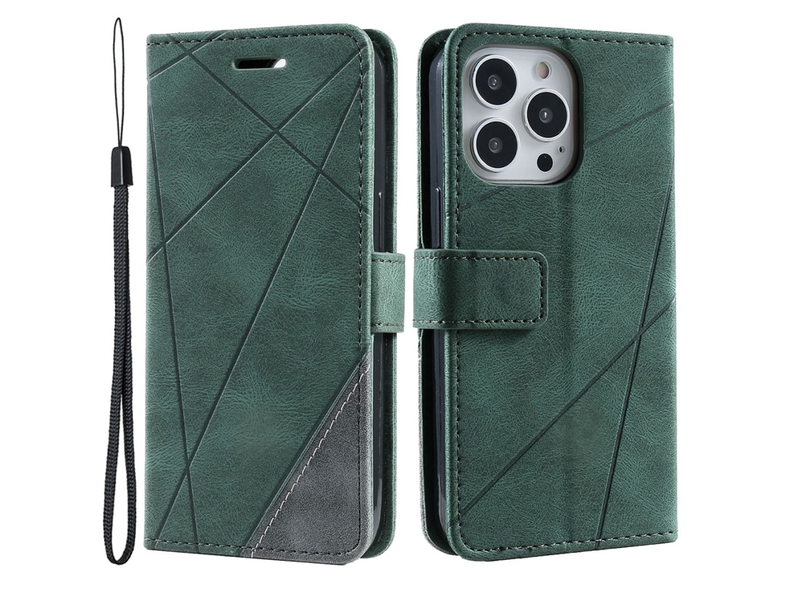 Capa Em Couro Pu, Para Iphone 16pro Max Verde