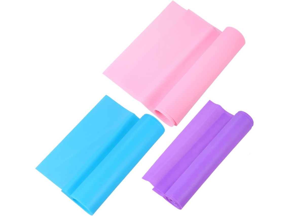 Conjunto De 3 Faixas Elásticas Para Alongamento E Fortalecimento Muscular, Feitas Tpe Polietileno Alta