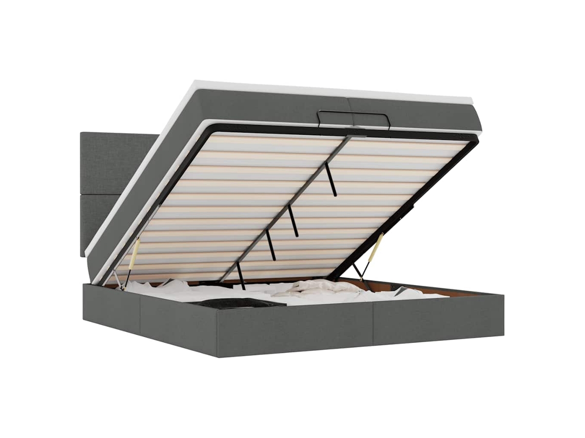 Ottoman Bed, Ottoman Beds Vidaxl Cinzeto Tecido (200 X 200 Cm)