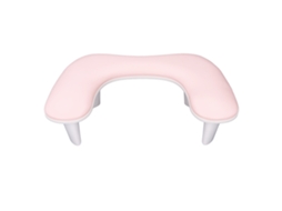Apoio de braço removível em formato de U para manicure, em couro PU macio, antiderrapante, rosa.