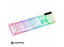 Teclado Usb Com Fio Rgb 104 Teclas Branco
