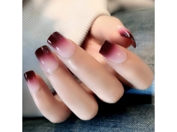 Conjunto de 24 Peças de Tips com Gradiente Roxo e Vermelho Modelo Médio AURUM