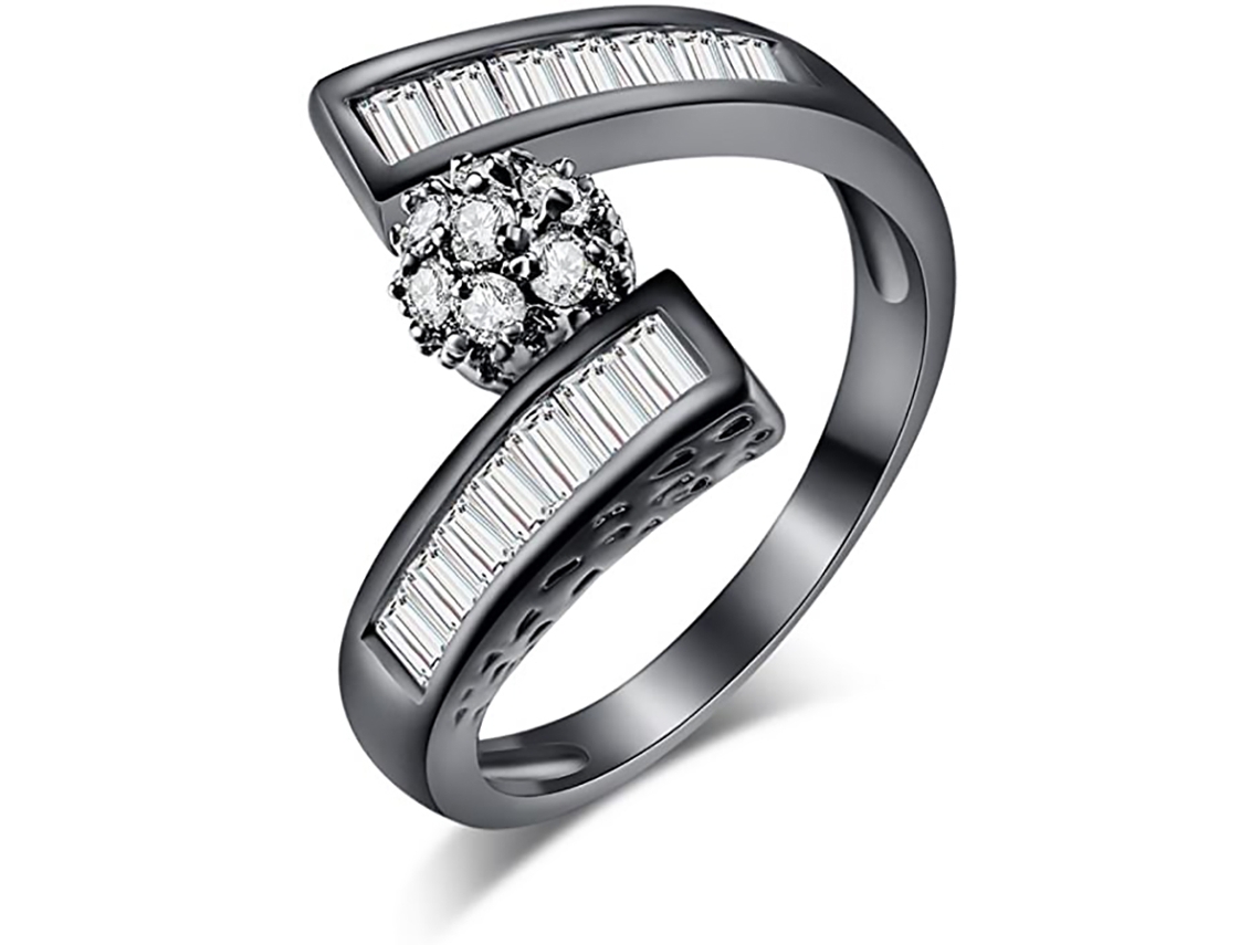 Anel De Flor De Cobre Com Zircônio Moda Simples Presente