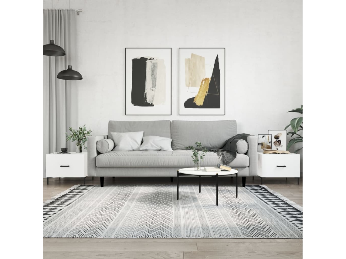 Vidaxl Mesas De Centro 2 Pcs 50x50x40 Cm Branco Brilhante