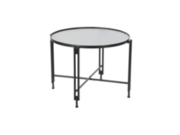 Mesa de Centro Metal com Vidro Preto 63x63x46cm ALEXANDRA HOUSE LIVING