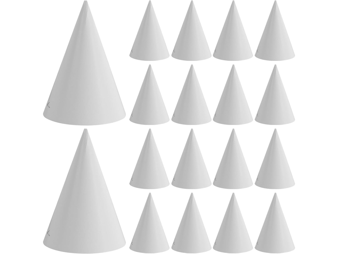 50 Chapéus De Papel Branco Em Formato De Cone Para Festas
