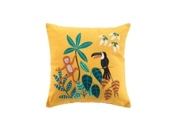 Almofada Infantil Jungle Story 40X40Cm Amarelo Preço Paris DOUCEUR D'INTERIEUR