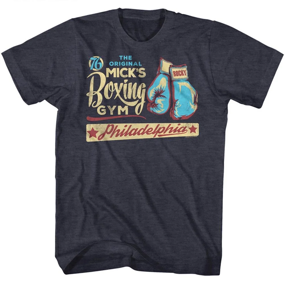 Rockinstone Rocky Movie Just Beat It Heather Navy Adult Shirt Size:m