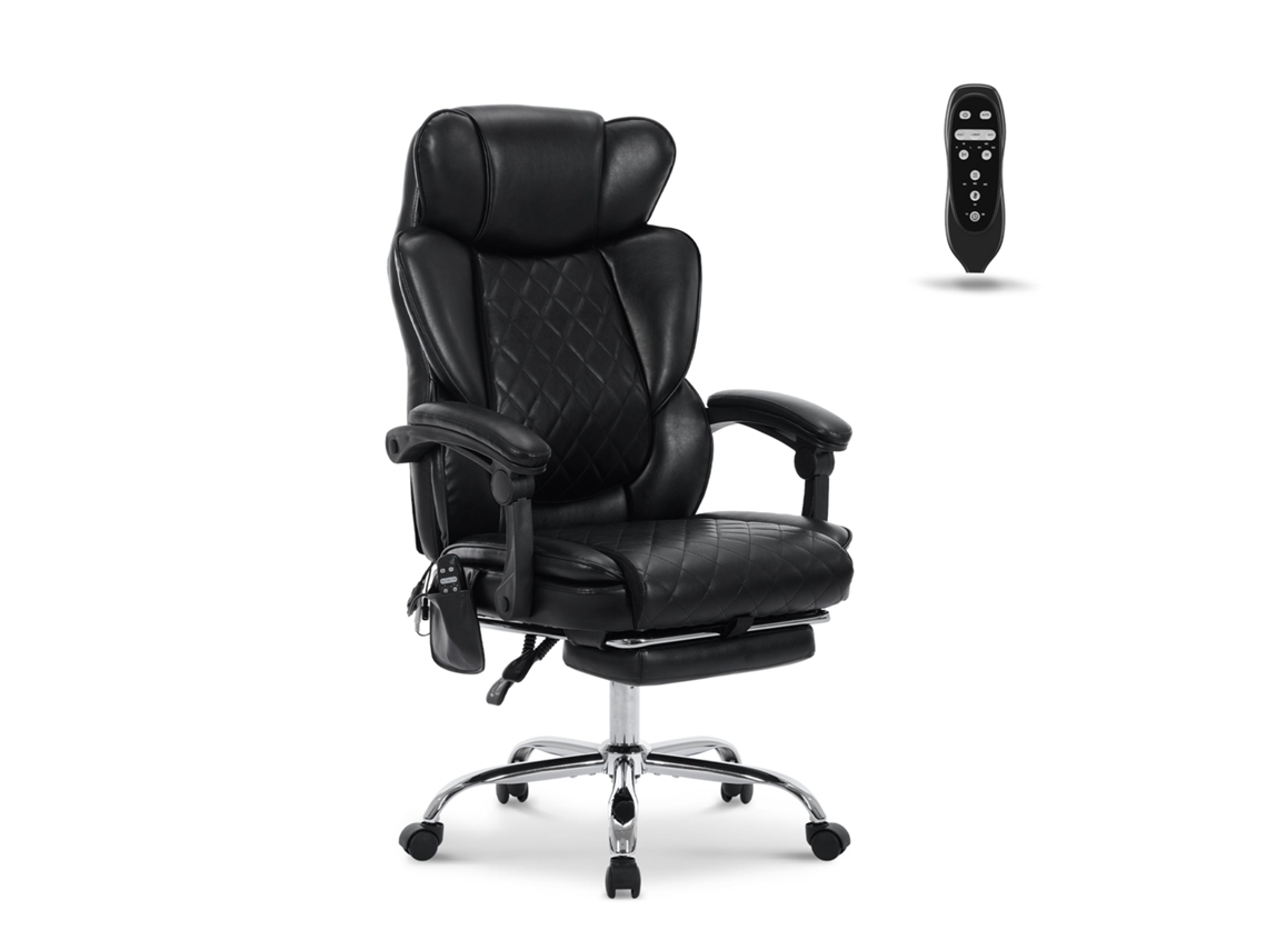 Smartue Cadeira De Escritório Ergonómica De Massagem Com 6 Pontos E Aquecimento Lombar De 3 Niveles, Inclinação Ajustável