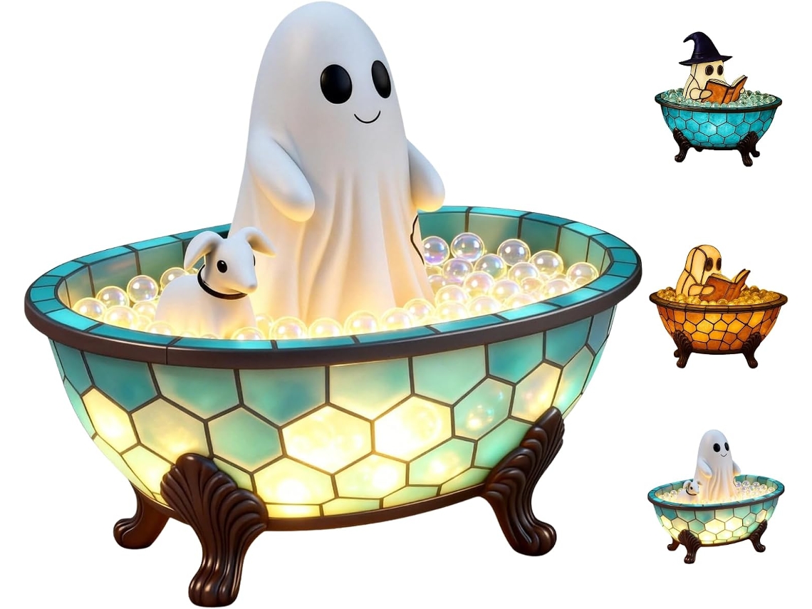 Lâmpada De Banho Fantasma Halloween, Luminária Noturna Fofa Para