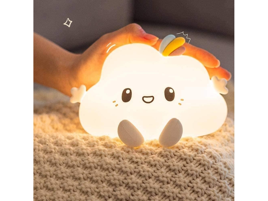 Omni luz Noturna Nuvem Linda para Crianças, 7 Cores Led Mudanças, Silicone Macio, Portátil, Recarregável para Quarto de Bebê