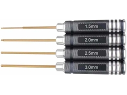Conjunto De 4 Chaves Fenda Hexagonais 1,5/2,0/2,5/3,0 Mm Em Aço