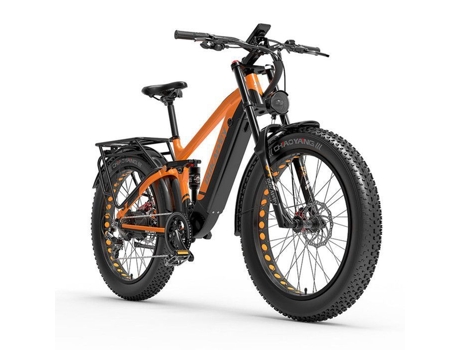 Dukawey Silvertip8 Bicicleta Elétrica Bateria 52v 20ah Motor Brushless 1000w Fat Bike Laranja Benfuto