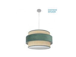 Pingente Reis 3xe27 Cromo/verde Natural Regx60x60 Cm Fabrilamp