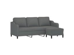 3-seater Sofa With Footstool, 3-seater Sofas With Footstools Vidaxl Cinzeto Tecido (n/a)