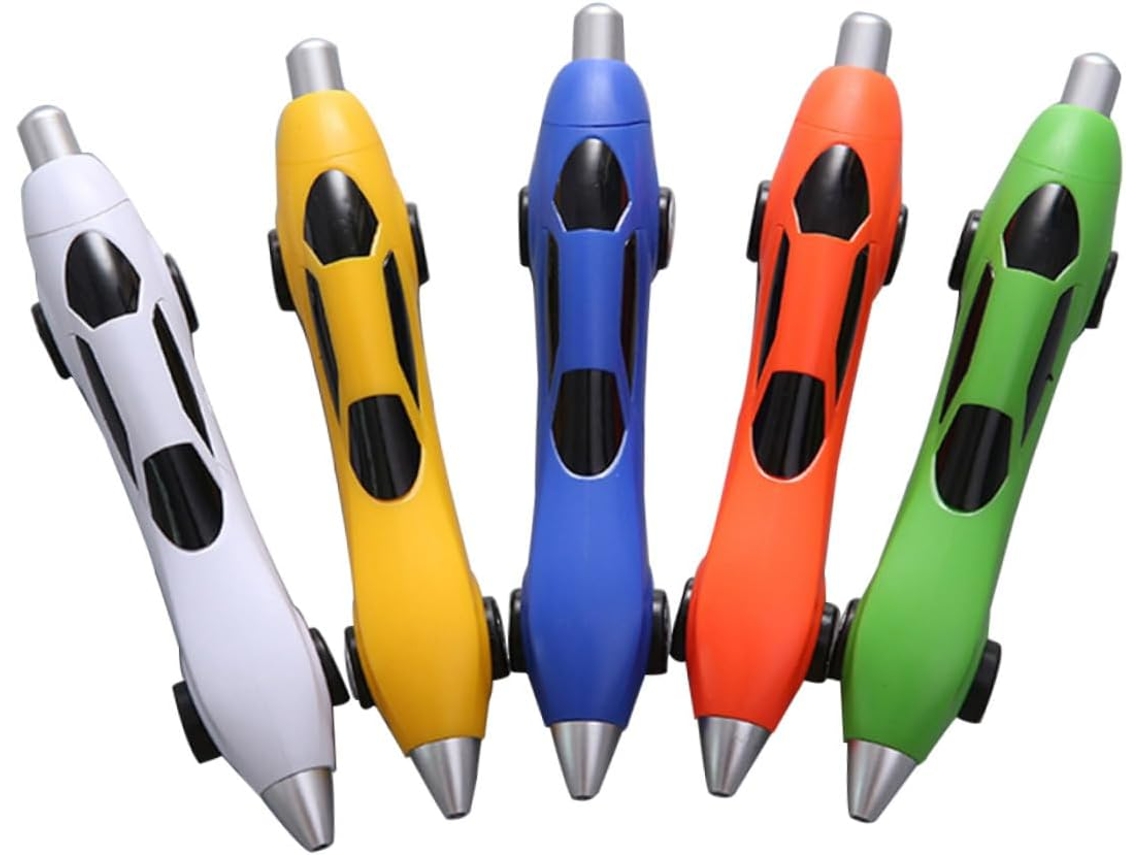 Conjunto de 10 Canetas Esferográficas em Formato Carro para Escolas 13x1,5x1cm Prática (cor Aleatória)