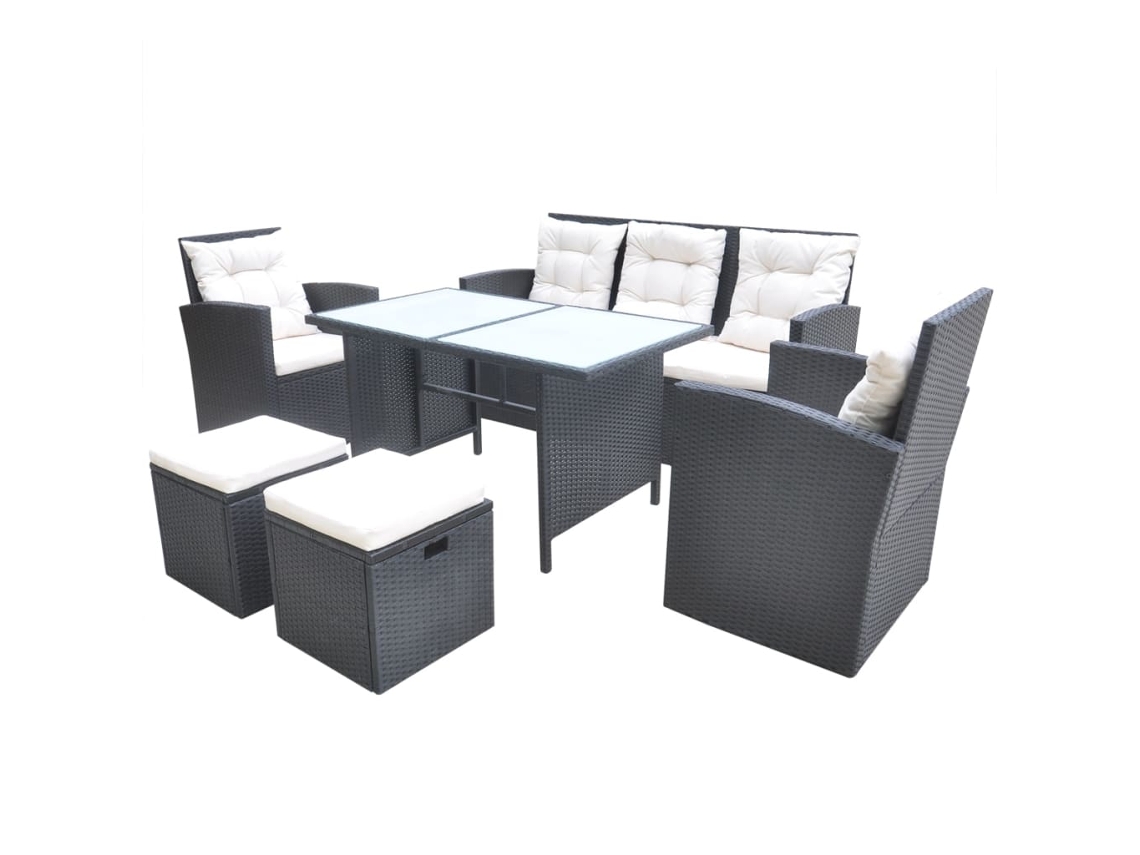 Garden Table And Chair, Garden Tables And Chairs Vidaxl Preto Rattan / Vime (n/a)
