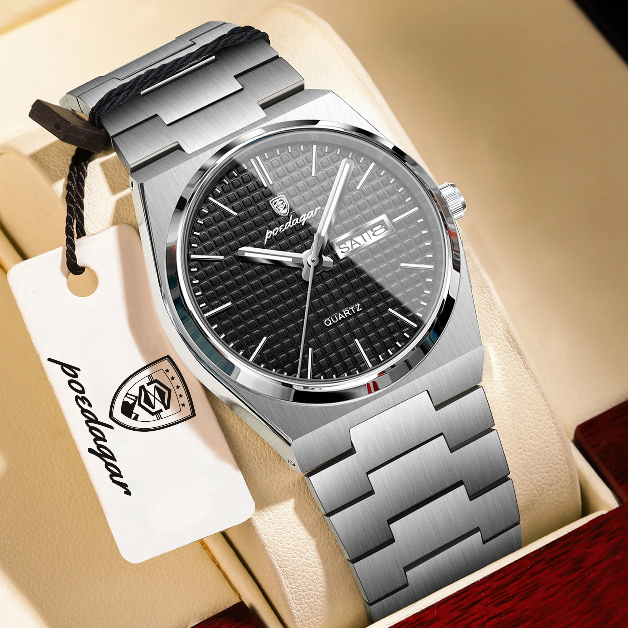 Relógio Masculino Luxo Original (puro e Marrom), em Prova D'água, em Inox, Elegante.