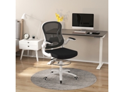 S Cadeira De Escritório Ergonômica Em Tecido Respirável Com Altura Ajustável E Apoios De Braço Rebatíveis, 59x65x110-130 Cm