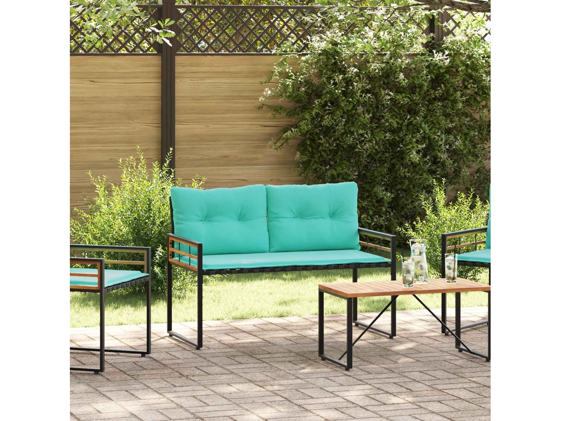 Vidaxl Banco De Camada De Madeira 114 X 55 X 77 Cm Turquesa Retangular