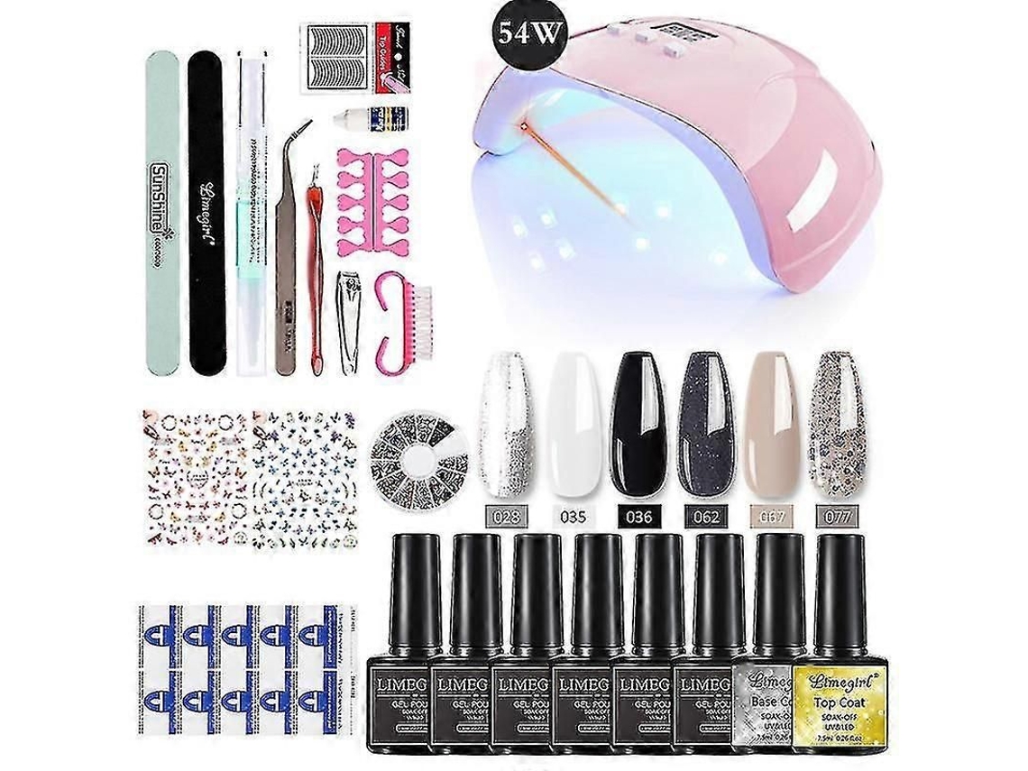 Conjunto De Manicure Uv Lâmpada Secadora E Esmalte De Broca De Unha Elétrica
