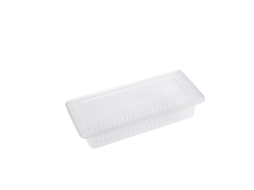 Recipiente de armazenamento transparente de plástico para geladeira com selo hermético e capacidade grande com marca