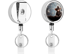 Macacão Retrátil Fofo, Porta Crachá Engraçado Enfermagem Com Chaveiro De Clipe, Porta Crachá Fofo