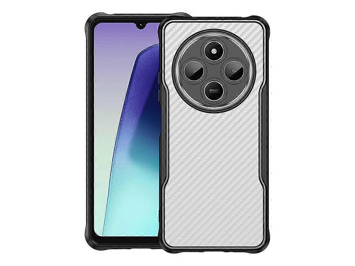 Capa Translúcida Com Textura De Fibra De Carbono Para Xiaomi Poco C75