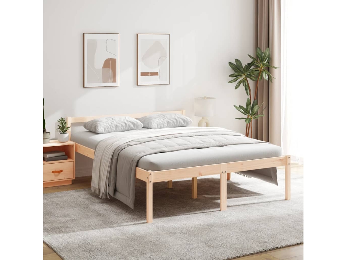 Vidaxl Cama Para Idosos 160x200 Cm Pinho Maciço