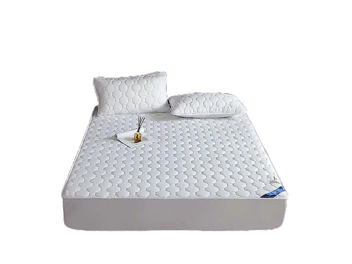 Rebe protector de Colchón de Algodón Con Cobertura Total, Suave, Transpirable Y Lavable a Máquina para Colchones de 5 30 Cm 200*220 Cm Blanco