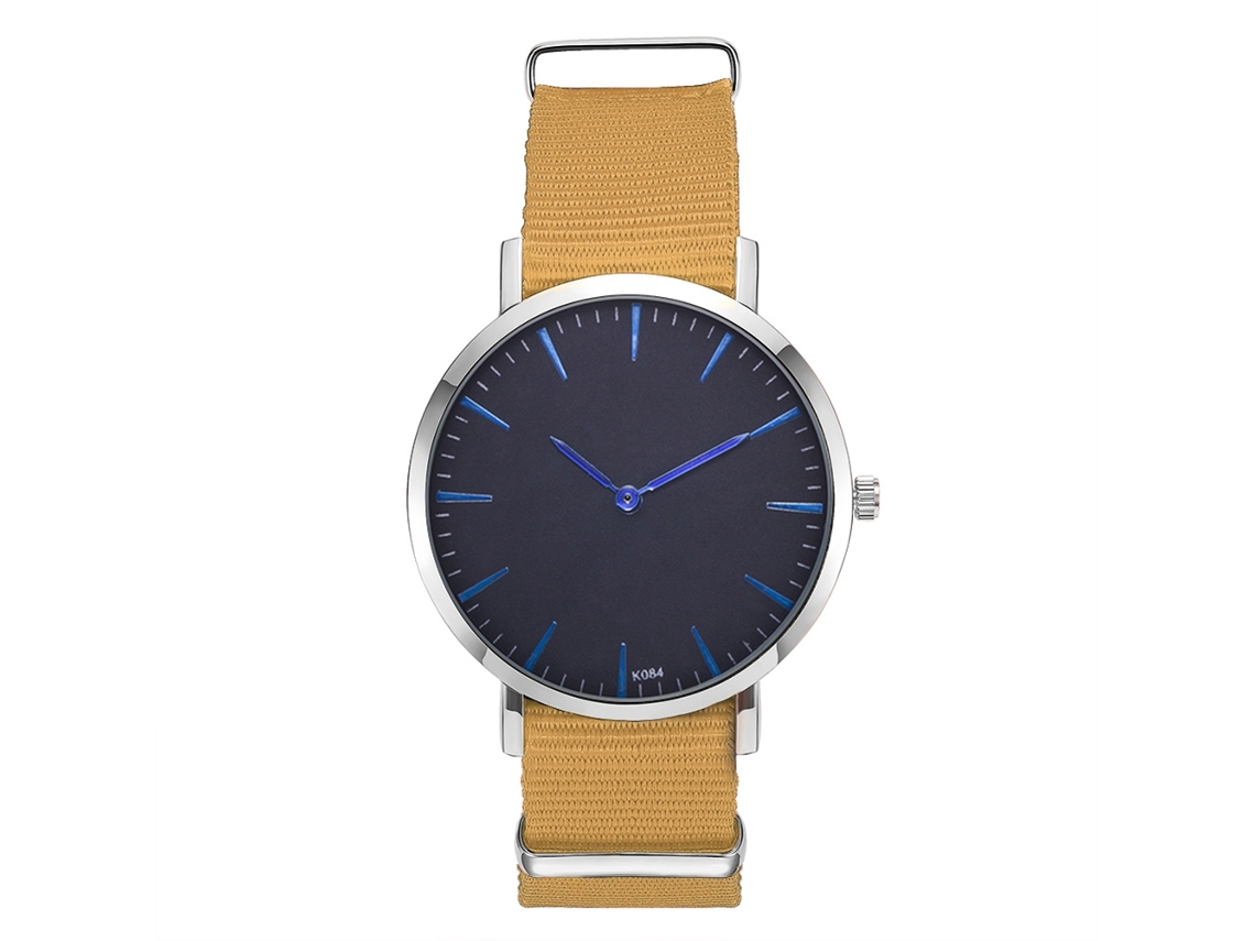 Relógio de Pulso Masculino de Moda Leisure com Pulseira de Nylon Bege
