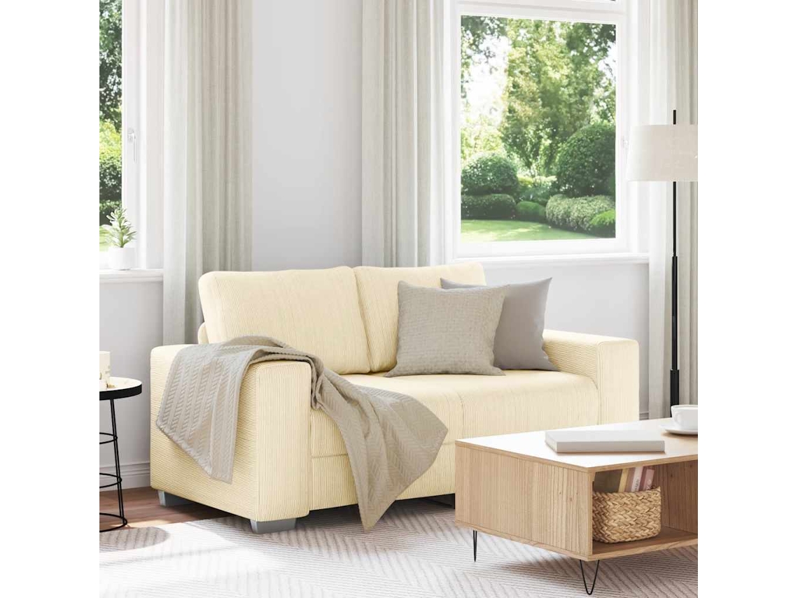 Vidaxl Sofá-luvas 160x77x82 Cm Tecido Corduroy Creme
