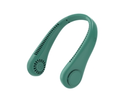 Ventilador de Pescoço MDUG recarregável, USB, silencioso, visor LCD, 3 velocidades, bateria de 1800 mAh (verde)