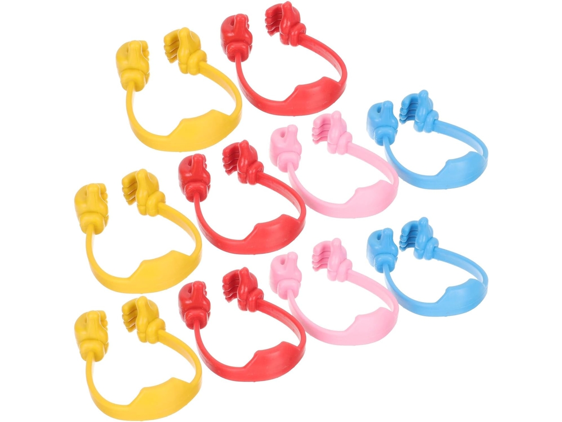 Conjunto De 10 Suportes Práticos E Charmosos Em Plástico Pp Para Celular, Mesa E Mãos.