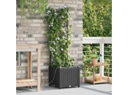 Vidaxl Vaso De Jardim Preto 40 X 40 X 142 Cm Pp