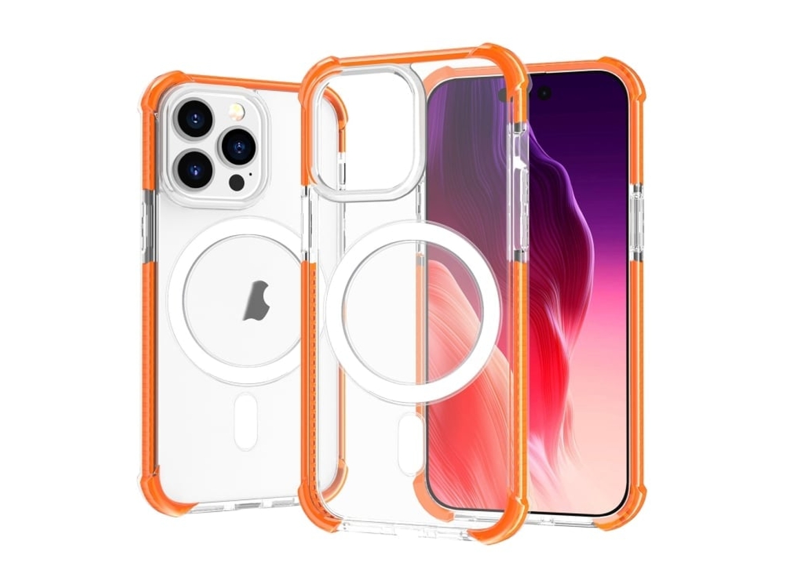 Capa De Acrílico Transparente À Prova De Choque Para Iphone 15 Pro Max - Magnética - Magsafe