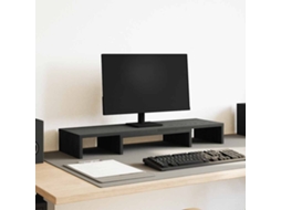 Vidaxl Suporte P/ Monitor Ajustável 80x24x10,5 Cm Carvalho Preto