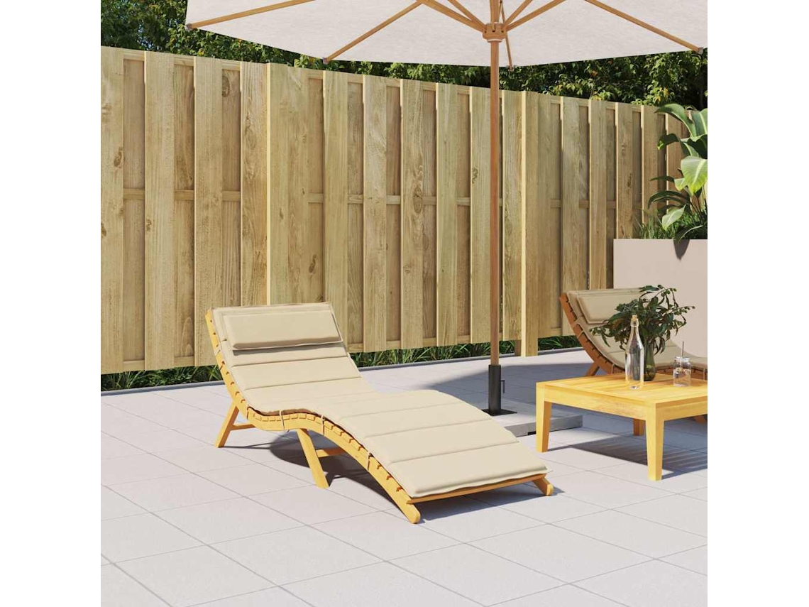 Vidaxl Almofadão P/ Espreguiçadeira 180x60x4 Cm Tecido Oxford Bege