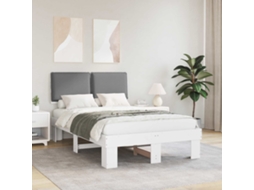 Vidaxl Estrutura De Cama Com Cabeceira Estofada Cinzento-claro