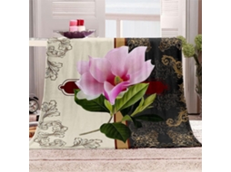 Manta com Estampa Floral Rosa em Microfibra 150x150cm