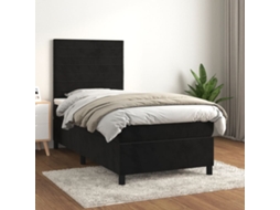 Vidaxl Cama com Molas/colchão 80x200 Cm Veludo Preto