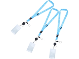 Conjunto De 3 Porta Crachás Em Pvc Com Cordão Ajustável Maior Conforto, Ideal Eventos Especiais E Parques