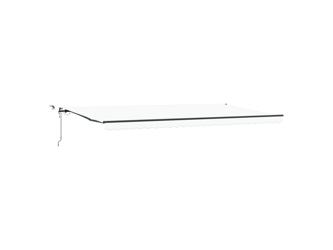 Toldo Retrátil Automático Com Led Branco Vidaxl Branco Poliéster (600 X 350 Cm)