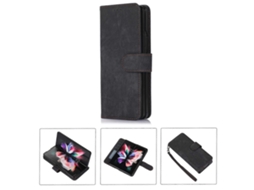 Capa De Couro Com Aba Horizontal Para Samsung Galaxy Z Fold4 Com Compartimento Para Caneta