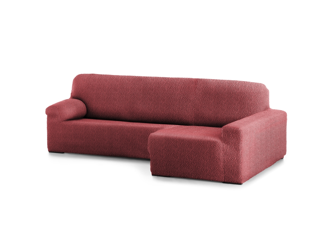 Capa Bi-Elástica para Sofá Adaptável Roc Chaise Longue Braço Longo Direito 250-360 Cm Castanho VIPALIA