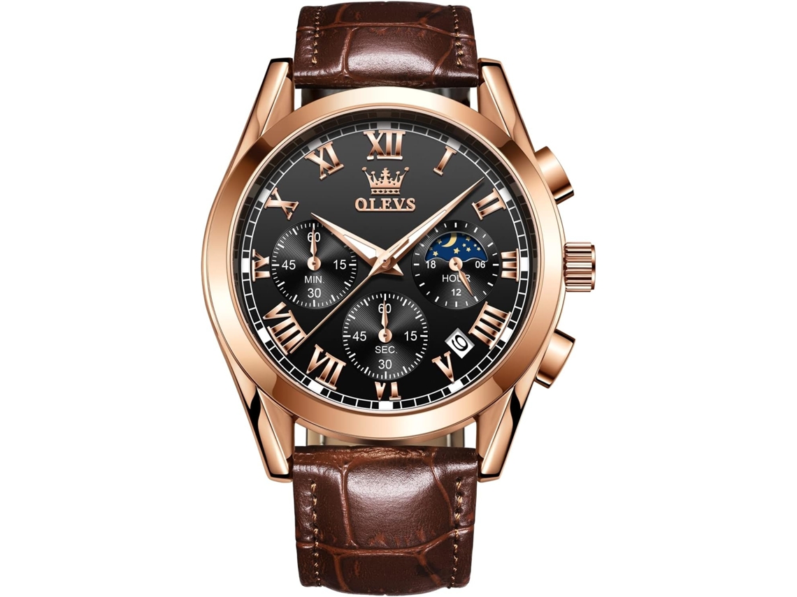 Lurelia Relógio Masculino, Movimento De Quartzo, Data/calendário, Luminoso, 9 Mm, 0,35 Polegadas, 38 Mm, 1,49 Polegadas, 8,66 Polegadas, 20 Mm, Couro