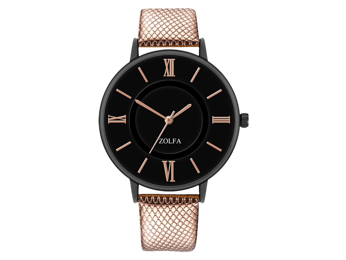 Relógio de casal moderno com pulseira de couro marrom casual para homens e mulheres.