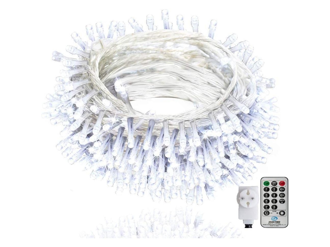 Cordão Luminoso Externo 100 M Controle Remoto Temporizador 8 Modos AQUAFORGE